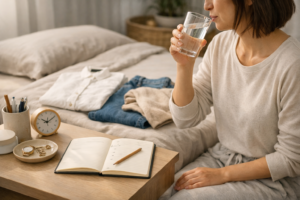 A person following a structured morning routine to stop wasting time before work